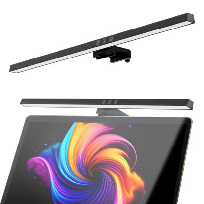 Picture of mlogiroa Monitor Light Bar for Laptop - USB Portable Laptop Light with Eye-Care Adjustable Brightness & 3 Color Temperature Computer Lamp Bar for Travel Office Home Reading(W-3Color)
