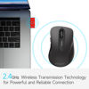 Picture of memzuoix 2.4G Wireless Mouse, 1200 DPI Computer Wireless Mouse with USB Receiver, Portable Wireless USB Mouse Battery Powered Cordless Mouse for Laptop, PC, Desktop, 5 Buttons (Matte Black)