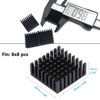 Picture of Awxlumv 6pcs Small Heatsink 25x25x10mm / 0.98x0.98x0.39inch Aluminum Heat Sink Cooler Radiator with Thermal Conductive Double Sided Tape Cooling for ASUS ROG Ally GPU IC Chips (25mmx25mmx10mm, Black)