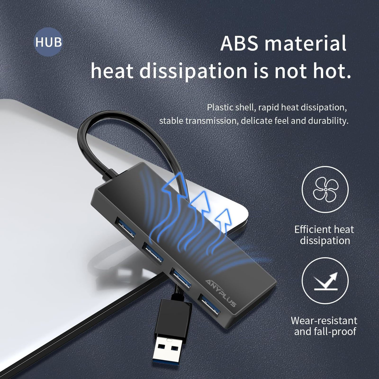 GetUSCart- ANYPLUS USB 3.0 Hub, 4 Port USB Hub Splitter,Portable USB ...