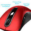 Picture of memzuoix 2.4G Wireless Mouse, 1200 DPI Mobile Optical Cordless Mouse with USB Receiver, Portable Computer Mice for Laptop, PC, Desktop, MacBook, 5 Buttons, Red