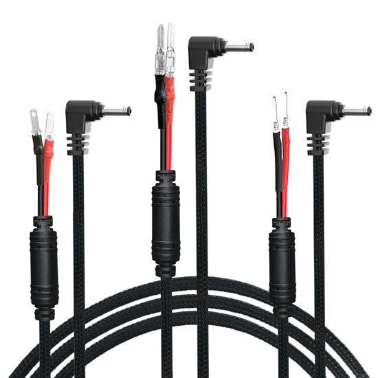 Picture of 3 Types of DC3.5 Radar Detector Hardwire Power Cord Mirror Wire Plug Tap,with Inline Fuse Holder,Compatible with Cobra Escort Beltronics Uniden Whistler Valentine One Radar Detector (DC3.5-13.6'')