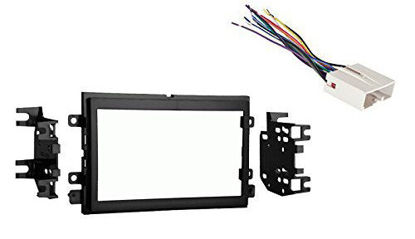 Picture of Absolute Usa Compatible with/Replacement for Ford F-150 2004-2006 for Double DIN Stereo Dash Kit and Radio Wire Harness