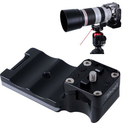 Picture of iShoot Lens Collar Foot Tripod Mount Ring Base Replacement Stand Tripod Socket Compatible with Canon EF 100-400mm f/4.5-5.6L is II USM, Bottom Quick Release Plate for Arca-Swiss Fit Tripod Head Clamp