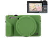 Picture of Pocoukate Case for Canon G7X Mark III Camera, Soft Silicone Protective Cover Skin with Removable Lens Cover for Powershot G7X Mark iii, Silicone Case with G7X3 Screen Protector Accessories - Green