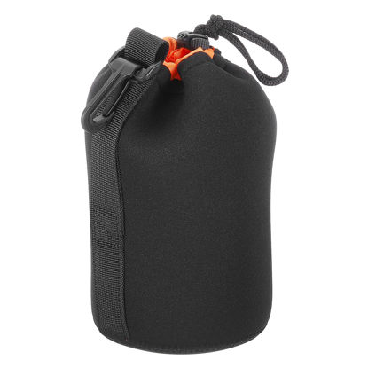 Picture of PATIKIL Camera Lens Bag, 3.9" IDx7.1 H Drawstring Lens Pouch with Thick Protective Neoprene, Lens Case for DSLR Camera Lens, Water Coffee Cups, Black, Orange