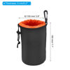 Picture of PATIKIL Camera Lens Bag, 3.9" IDx7.1 H Drawstring Lens Pouch with Thick Protective Neoprene, Lens Case for DSLR Camera Lens, Water Coffee Cups, Black, Orange