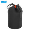 Picture of PATIKIL Camera Lens Bag, 3.9" IDx7.1 H Drawstring Lens Pouch with Thick Protective Neoprene, Lens Case for DSLR Camera Lens, Water Coffee Cups, Black, Orange