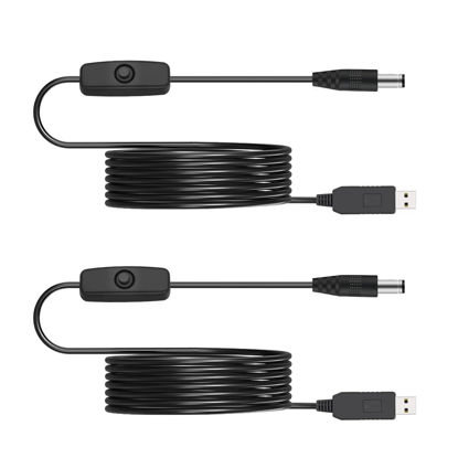 Picture of Lenink 12V USB Power Adapter Cord for Baby Car Camera with Inline Switch, 2 Packs 5V to DC 12V Voltage Step Up Converter Boost Cable for Powering Small Devices