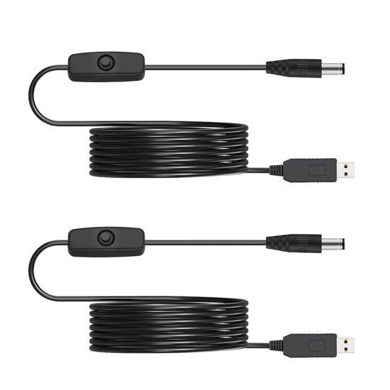 Picture of Lenink 12V USB Power Adapter Cord for Baby Car Camera with Inline Switch, 2 Packs 5V to DC 12V Voltage Step Up Converter Boost Cable for Powering Small Devices