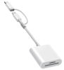 Picture of SD Card Reader for iPhone iPad, Dual Connector (Lightning&USB-C) Micro SD Memory Card Reader, 2 in 1 SD and TF Card Adapter Portable Trail Camera Viewer, No Driver Needed, Plug and Play