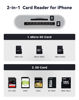 Picture of SD Card Reader for iPhone iPad, Dual Connector (Lightning&USB-C) Micro SD Memory Card Reader, 2 in 1 SD and TF Card Adapter Portable Trail Camera Viewer, No Driver Needed, Plug and Play