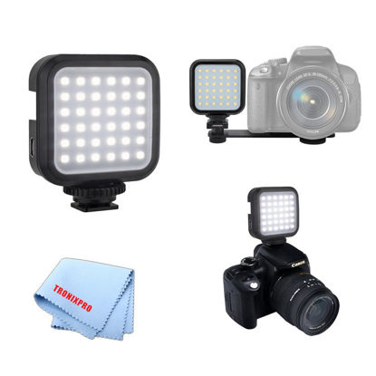 Picture of Universal Mini Portable Rechargeable USB LED Light for DSLR Cameras with Micro USB Cable for Nikon, Canon, Panasonic, Sony, Olympus, Fujifilm, Pentax Cameras & More