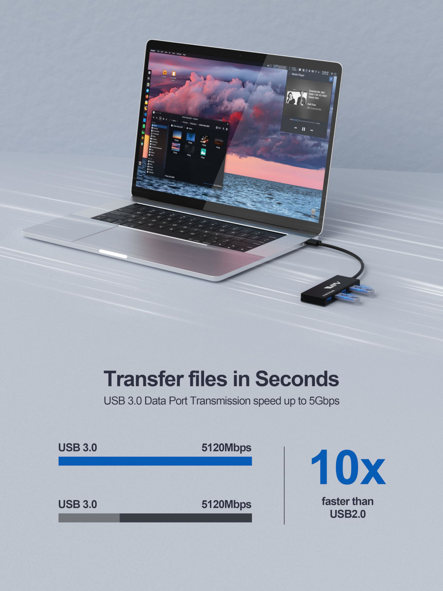 GetUSCart- IVIIN USB 3.0 Hub, 4 Port USB Hub Splitter, USB A Expander ...
