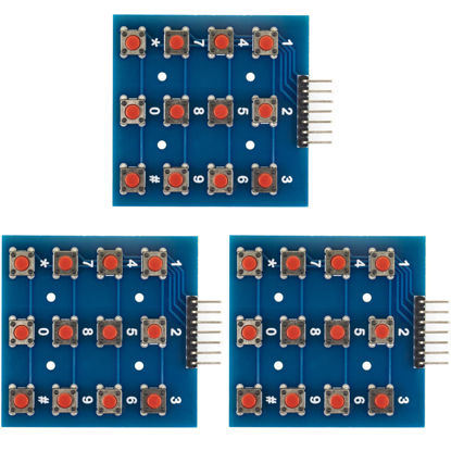 Picture of naughtystarts 3x4 Push Buttons Matrix Keyboard 7 Pin 12 Keypad Switch Board for Arduino (Pack of 3pcs)