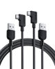 Picture of Anker Cable [2 Pack 6ft], Right Angle USB A to USB C Braided Cable, Durable 90 Degree Type C Cord for Samsung Galaxy Note 10,LG V30 (USB 2.0, Black)