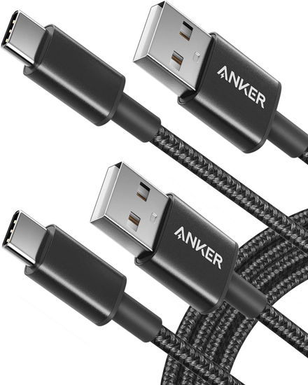 Picture of Anker Cable [2 Pack 6ft], USB to USB C Cable, USB A to Type C Charger Cord for Samsung Galaxy S10 / S10+ / Note 9, LG V30 and More (USB 2.0, Black)