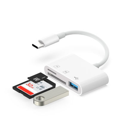 Picture of SD Card Reader USB C, Sd Card Reader for Android,SD Card Reader for iPhone 15/Laptop, Sd Card Adapter, SD Card Reader for More Type C/USB-C Devices