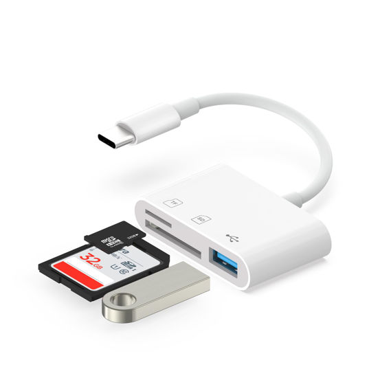 Picture of SD Card Reader USB C, Sd Card Reader for Android,SD Card Reader for iPhone 15/Laptop, Sd Card Adapter, SD Card Reader for More Type C/USB-C Devices