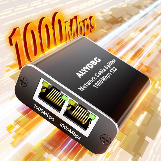 GetUSCart- ALYYDBG Ethernet Splitter 1 to 2, 1000Mbps RJ45 Splitter ...