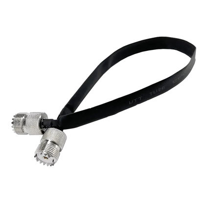 Picture of NATEFEMIN UHF Female to UHF Female Flat Coaxial Jumper Cable for Windows and Doors, 12-Inch 50 Ohms