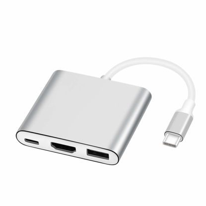 Picture of AISONK USB-C to HDMI Adapter, USB 3.1 Type C to HDMI 4K Multiport AV Converter with USB 3.0 Port Mac HDMI Adapter,USB-C Digital AV Multi Port Adapter for MacBook Pro/ S8+/S9+/Projector/Monitor（Gray）