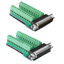 Picture of Jienk 2Pcs DB25 Male Female Breakout Board Connector, RS232 D-SUB Serial 25 Pin Port Terminal Solderfree Adapter with Nut