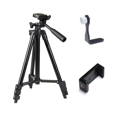 Picture of Monzam Binocular Tripod Stand - 40-Inch Lightweight Tripod with Bag - Phone and iPad Tripod - Universal Lightweight Travel Video Tripod - Compatible with Gopro, Telescope, Binoculars