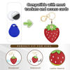 Picture of BORKUANA Leather Keychain Holder Case Compatible with Apple AirTag, Cute Protective Air Tag Cover With Keychain Ring, Anti-Scratch Finder GPS Tracker Case for Wallet Keys(Strawberry)