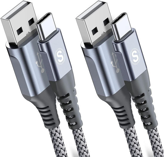 Picture of sweguard USB Type C Charger Cable [2-Pack,6.6ft+6.6ft] iPhone 15 Charger Nylon Braided USB Cord for iPhone 15 Pro Max Samsung Galaxy S23 S22 S21 S20 S10 S9 S8+ Note 20 Flip A53 A54 Pixel LG Moto PS5