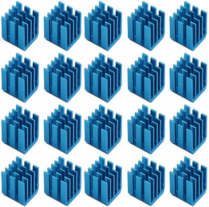 Picture of Easycargo 30pcs 3D Printer Heatsink Kit + 3M 8810 Thermal Adhesive Tape, Anodized Aluminum Heatsink 3D Printer Cooler for Cooling TMC2130 TMC2100 A4988 DRV8825 TMC2208 Stepper Motor Driver Module