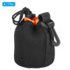 Picture of PATIKIL Camera Lens Bag, 3.1" IDx3.9 H Drawstring Lens Pouch with Thick Protective Neoprene, Lens Case for DSLR Camera Lens, Water Coffee Cups, Black Orange