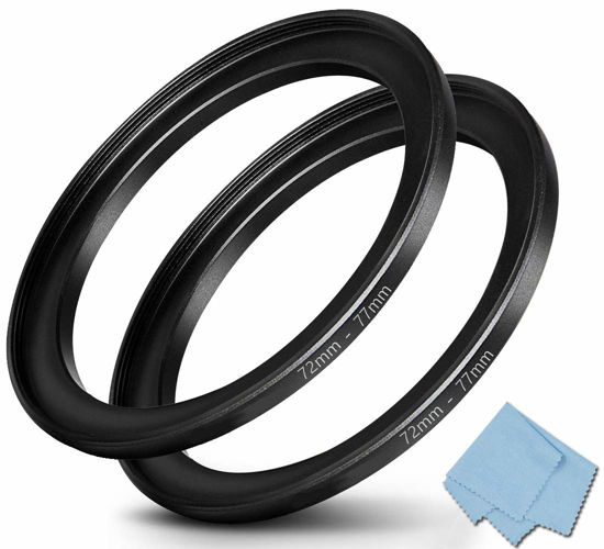 Picture of 72mm-77mm Filter Step-Up Ring, 72mm Lens to 77mm Filter, WH1916 Camera Lens Step Up Ring (2 Pack)