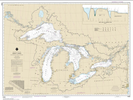 Picture of NOAA Chart 14500-Great Lakes by East View Geospatial