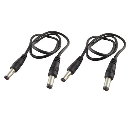 Picture of UpperFu 2pcs DC Power Plug 5.5mm x 2.5mm Male Plug to 5.5 x 2.1mm Male Adapter Connector Cable Cord 60cm 18AWG for LED Strip, Surveillance Camera,CCTV Security Camera,LED Display,IP Camera,DVR,Router