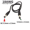 Picture of UpperFu 2pcs DC Power Plug 5.5mm x 2.5mm Male Plug to 5.5 x 2.1mm Male Adapter Connector Cable Cord 60cm 18AWG for LED Strip, Surveillance Camera,CCTV Security Camera,LED Display,IP Camera,DVR,Router