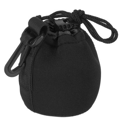 Picture of PATIKIL Camera Lens Bag, 2.8" IDx3.9 H Drawstring Lens Pouch with Thick Protective Neoprene, Lens Case for DSLR Camera Lens, Water Coffee Cups Black