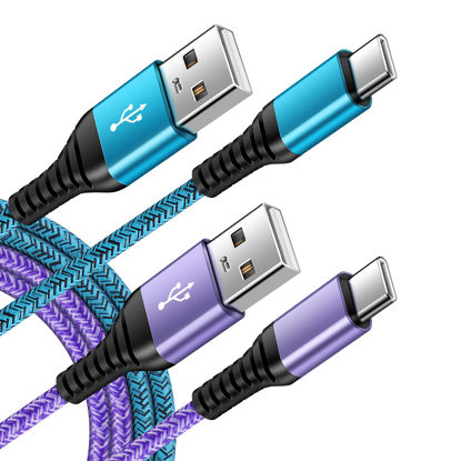 Picture of C Charger Cord Fast Charging USB Type C Cable Android Charger Cables 6FT 2Pack for Samsung Galaxy S24 S23 S22 S21 S20 Ultra S20+ Note 20 10 S10 S9 Plus A12 A11 A52 OnePlus Google Pixel 6 5 4 4a 3a XL