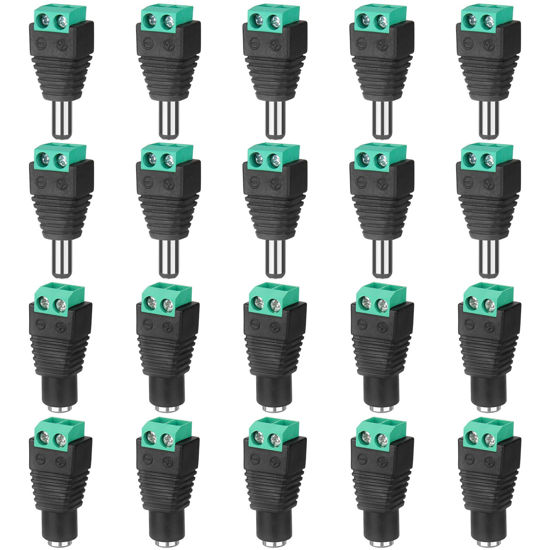 GetUSCart- VWEICYY 12V DC Adapter Plug 5.5mm x 2.1mm, 10 Pair (10 x ...