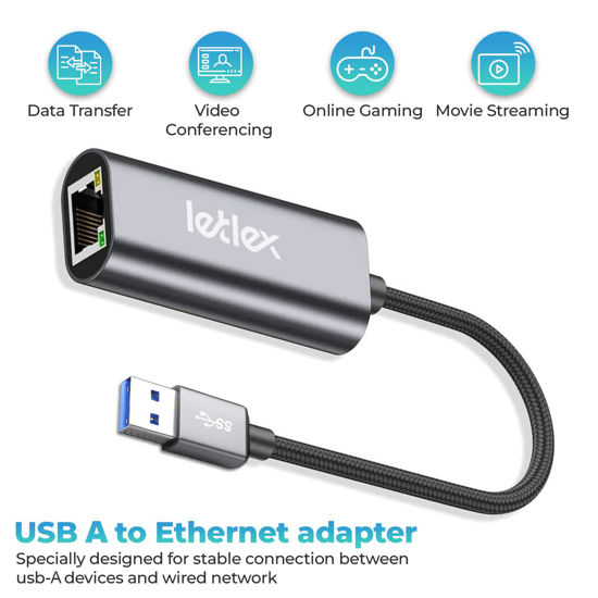 GetUSCart- LETLEX USB to Ethernet Adapter - Gigabit Ethernet Adapter ...
