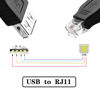 Picture of NSGWKZD RJ11 to USB Adapter - 6P4C Telephone Jack to USB Type-A Male Plug for Phone Fax Machine Modem, 2PCS