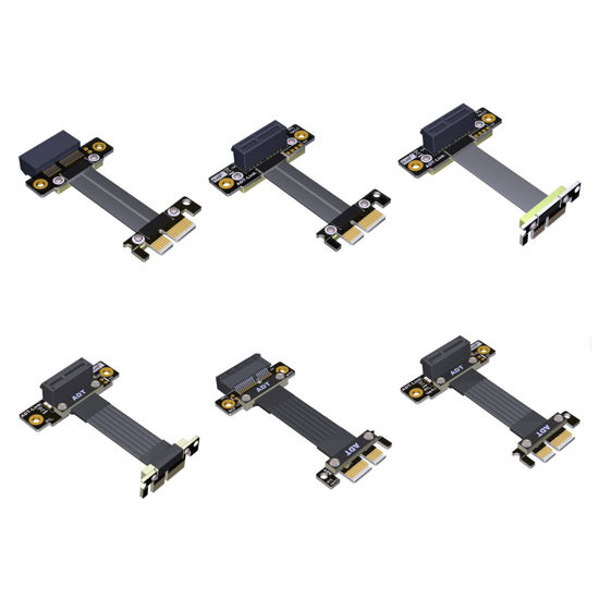 Picture of ADT-Link PCIE 4.0/3.0 X1 Riser Cable Dual 90 Degree Right Angle PCIe 3.0 x1 to x1 Extension Cable PCI Express 1x Riser Card Ribbon Extender (30cm, R11SL-TL 4.0(Gen 4))