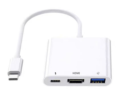 Picture of USB C to HDMI Multiport Adapter, USB C Digital AV Adapter for iPhone 15, Multiport AV Adapter with 4K HDMI Output USB 3.0 Port & USB-C Fasting Charging Port Compatible for MacBook Pro, iPad Air