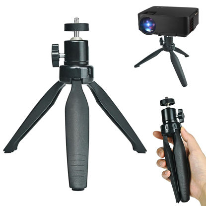 Picture of PANTWOO Mini Desktop Tripod Stand with 6.3 inch Universal 1/4 Screw Ballhead for Projectors, DSLR Cameras, Webcams, Smartphones, and Selfie Sticks - Black Angle Adjustable