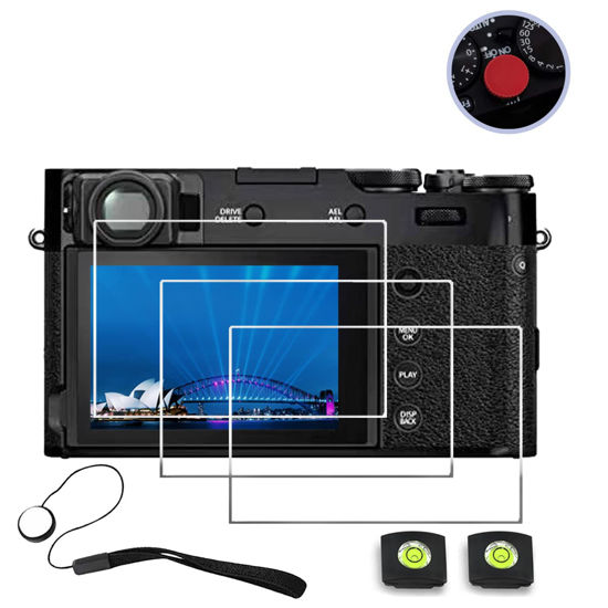 Picture of aMagisn Screen Protector for Fujifilm Fuji X100V X-100V Shutter Release Button Tempered Glass Film Cover Shield Hot Show Level Cover Lens Cap Keeper Holder（3+2+1+1
