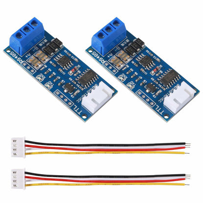 Picture of ALMOCN 2 Pack TTL to RS485 Adapter Module 3.3V 5V 485 to TTL Signal Single Chip Serial Port Level Converter Borad with RXD, TXD Indicator