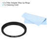 Picture of PATIKIL 46mm-49mm Metal Step Up Ring with Cleaning Cloth, 2 Pack Camera Lens Filter Adapter Ring Aluminum Filter Adapter Ring for Camera Lenses Hood, Black