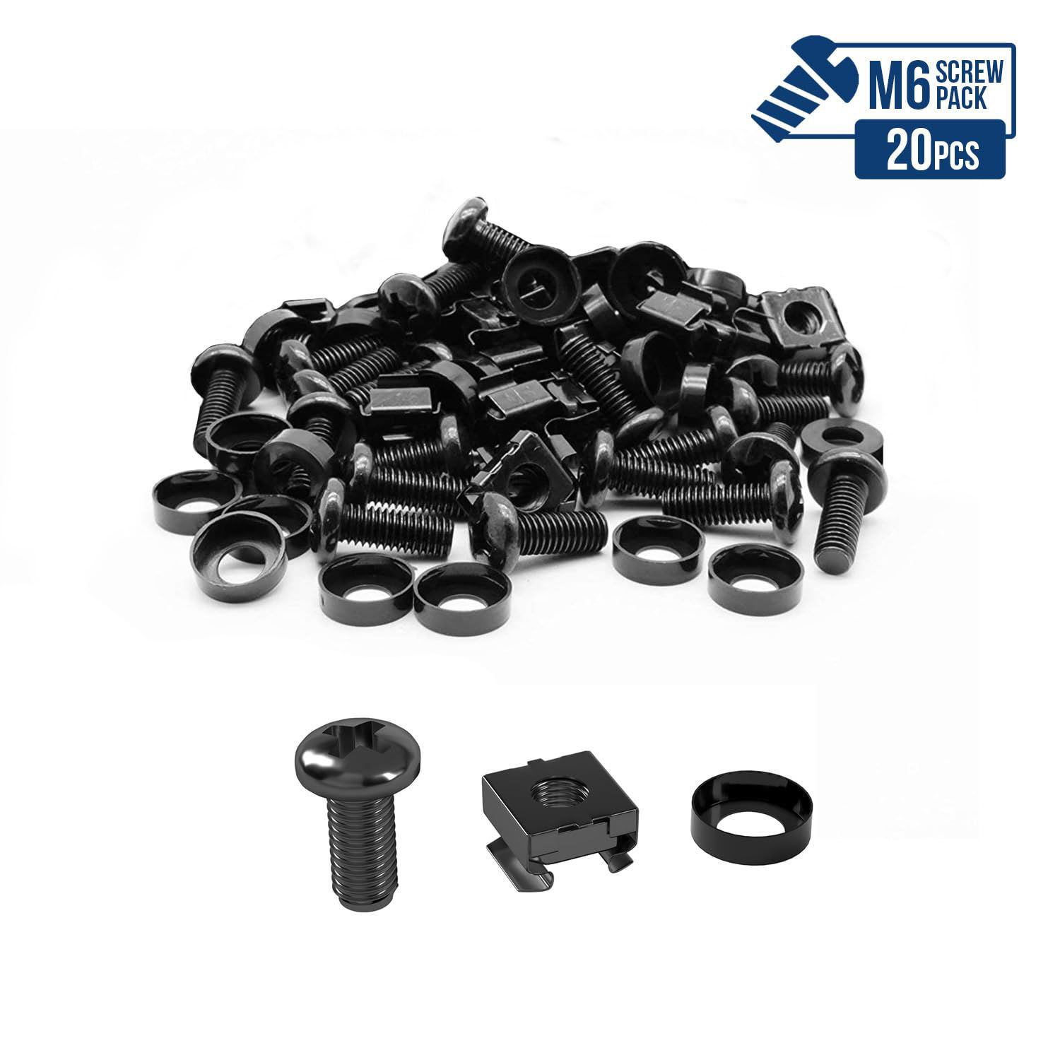 GetUSCart- LMS Data M6 Cage Nuts and Screws - Panel Rack Mount ...