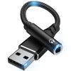 Picture of USB to 3.5mm Jack Audio Adapter, External Stereo Sound Card Built-in Chip USB to Headphone Aux Converter Male USB A to Audio Jack TRRS 4-Pole for Headset Microphone PC Laptop PS4 PS5 [5.11inch]
