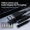 Picture of USB to 3.5mm Jack Audio Adapter, External Stereo Sound Card Built-in Chip USB to Headphone Aux Converter Male USB A to Audio Jack TRRS 4-Pole for Headset Microphone PC Laptop PS4 PS5 [5.11inch]